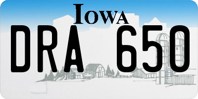 IA license plate DRA650