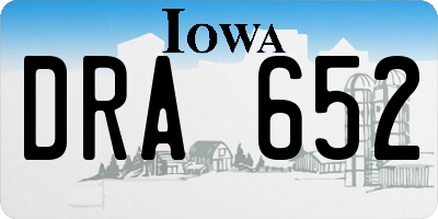 IA license plate DRA652