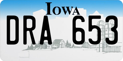 IA license plate DRA653