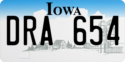 IA license plate DRA654