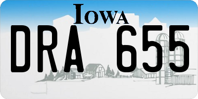 IA license plate DRA655