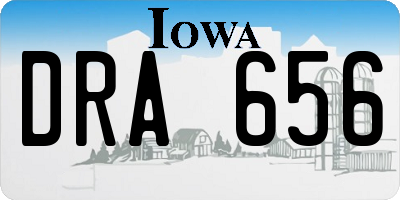 IA license plate DRA656