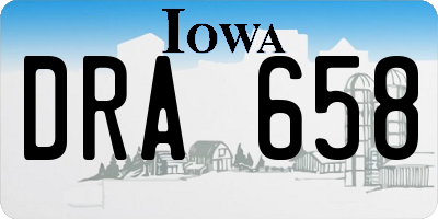 IA license plate DRA658