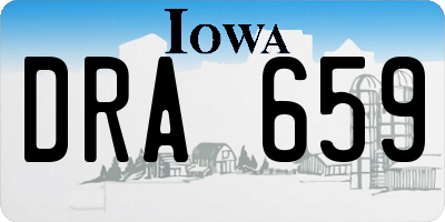 IA license plate DRA659