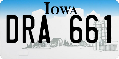 IA license plate DRA661