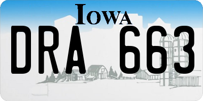 IA license plate DRA663