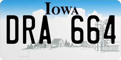 IA license plate DRA664