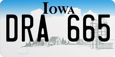 IA license plate DRA665