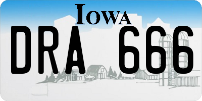 IA license plate DRA666