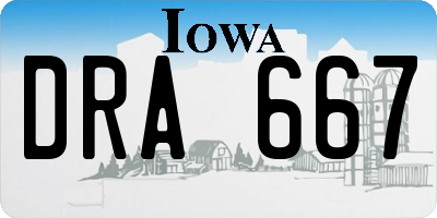 IA license plate DRA667