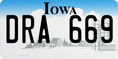 IA license plate DRA669