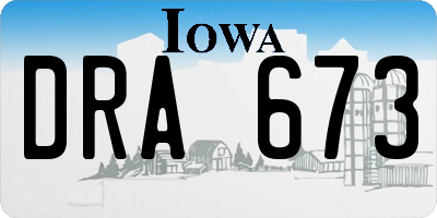 IA license plate DRA673