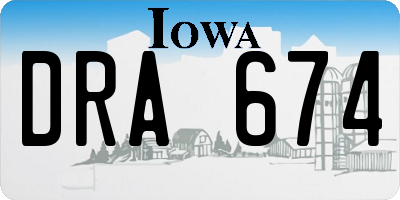 IA license plate DRA674