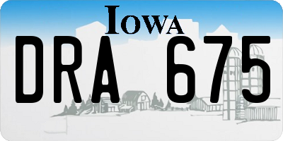 IA license plate DRA675
