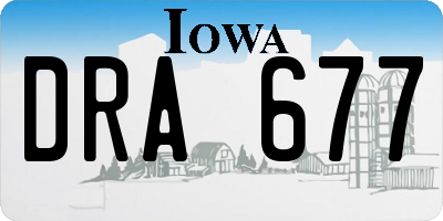 IA license plate DRA677