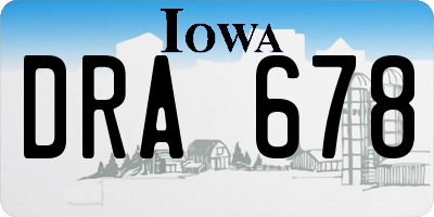 IA license plate DRA678
