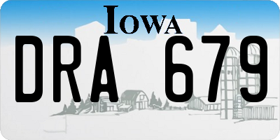 IA license plate DRA679