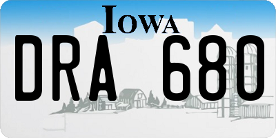 IA license plate DRA680
