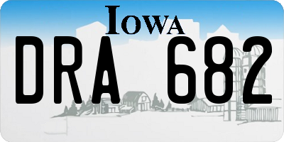 IA license plate DRA682