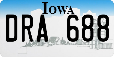 IA license plate DRA688