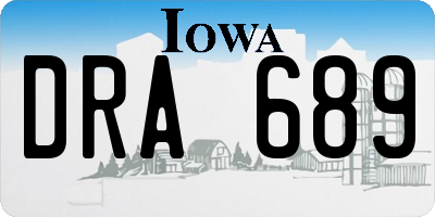 IA license plate DRA689