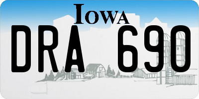 IA license plate DRA690