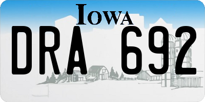 IA license plate DRA692