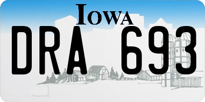IA license plate DRA693