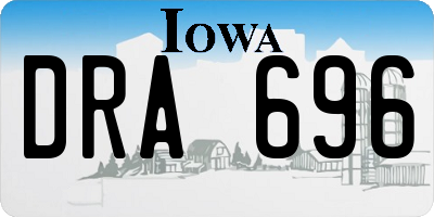 IA license plate DRA696