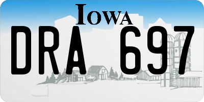 IA license plate DRA697