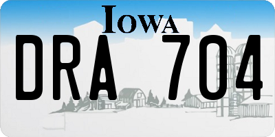 IA license plate DRA704