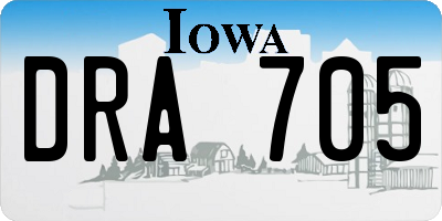 IA license plate DRA705