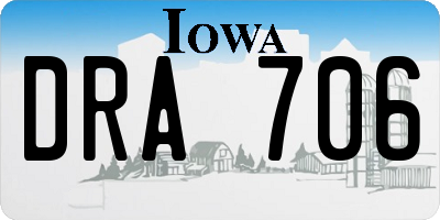 IA license plate DRA706