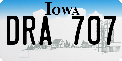 IA license plate DRA707