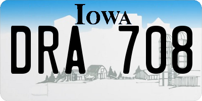 IA license plate DRA708