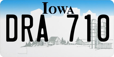 IA license plate DRA710