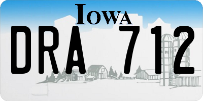 IA license plate DRA712