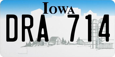 IA license plate DRA714