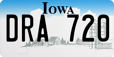 IA license plate DRA720