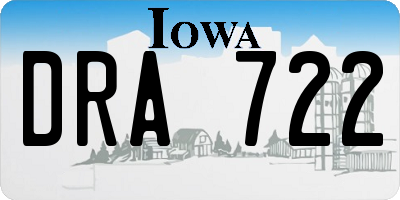 IA license plate DRA722