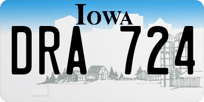 IA license plate DRA724