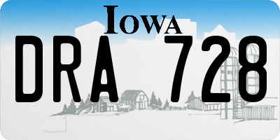 IA license plate DRA728