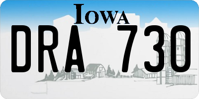 IA license plate DRA730