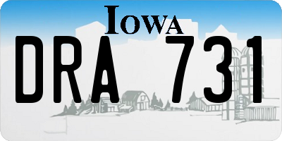 IA license plate DRA731