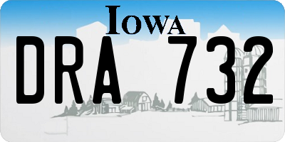 IA license plate DRA732