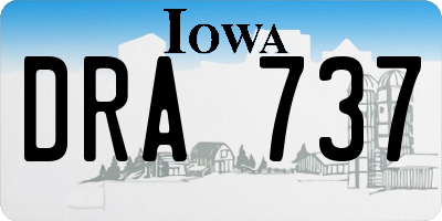 IA license plate DRA737