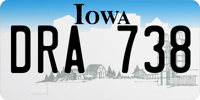 IA license plate DRA738