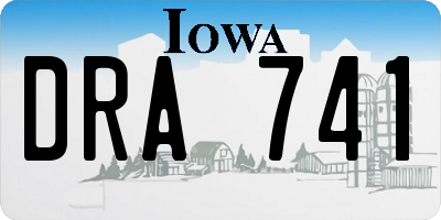 IA license plate DRA741