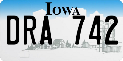 IA license plate DRA742
