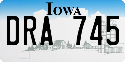 IA license plate DRA745